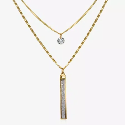 Bijoux Bar Delicates Gold Tone Womens 30 Inch Strand Necklace In Silver