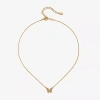 Bijoux Bar Delicates Gold Tone Womens Butterfly 16 Inch Pendant Necklace In Multi