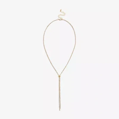 Bijoux Bar Delicates Gold Tone Womens Glass 24 Inch Y Necklace In Yellow