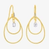 Bijoux Bar Delicates Gold Tone Womens Glass Drop Earrings In Yellow