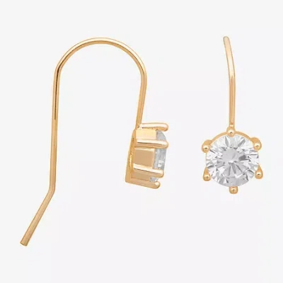 Bijoux Bar Delicates Gold Tone Womens Glass Round Drop Earrings In Yellow