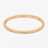 Bijoux Bar Delicates Gold Tone Womens Glass Round Stretch Bracelet In Yellow