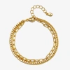 Bijoux Bar Delicates Gold Tone Womens Solid Link Round Chain Bracelet In Yellow