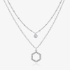 Bijoux Bar Delicates Hexagon Womens 16 Inch Strand Necklace In Silver