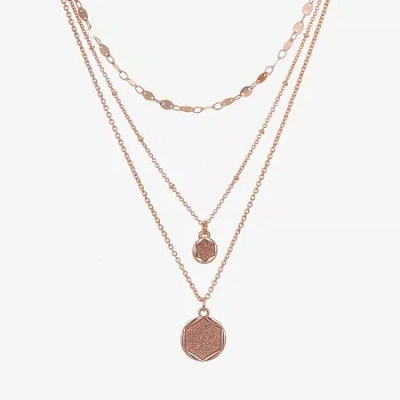 Bijoux Bar Delicates Rose Tone Womens 16 Inch Strand Necklace In Pink