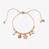Bijoux Bar Delicates Rose Tone Womens Flower Charm Bracelet In Gray
