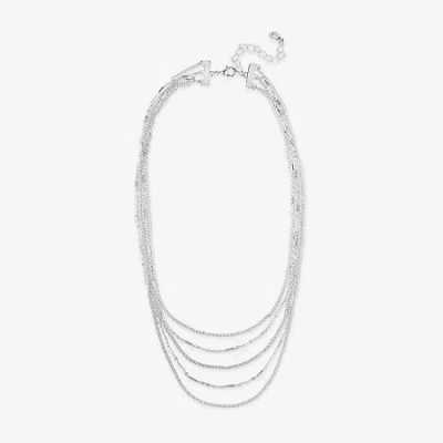 Bijoux Bar Delicates Silver Tone Womens 16 Inch Strand Necklace