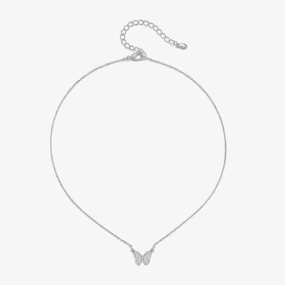 Bijoux Bar Delicates Silver Tone Womens Butterfly 16 Inch Pendant Necklace