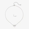 Bijoux Bar Delicates Silver Tone Womens Glass Heart 2-pc. Jewelry Set In Silver