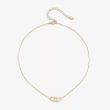 Bijoux Bar Delicates Two Tone Womens 16 Inch Link Chain Necklace In Multi