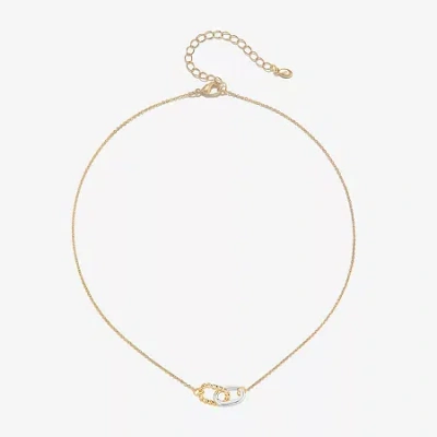 Bijoux Bar Delicates Two Tone Womens 16 Inch Link Chain Necklace In Multi