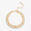 Bijoux Bar Delicates Two Tone Womens 7.5 Inch Solid Link Chain Bracelet In Multi