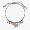 Bijoux Bar Delicates Two Tone Womens Charm Bracelet In Multi