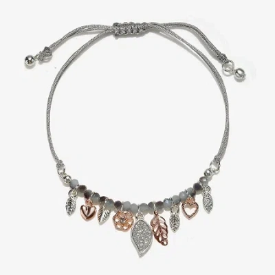 Bijoux Bar Delicates Two Tone Womens Charm Bracelet In Multi