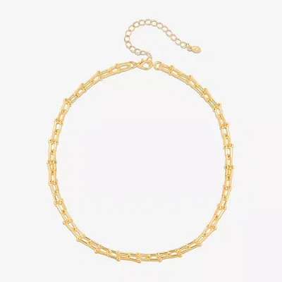 Bijoux Bar Delicates Womens 16 Inch Link Chain Necklace In Yellow