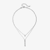 Bijoux Bar Delicates Womens 16 Inch Strand Necklace In Silver