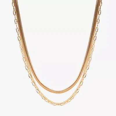 Bijoux Bar Delicates Womens 16 Inch Strand Necklace In Yellow