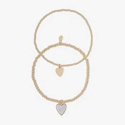 Bijoux Bar Delicates Womens 2-pc. Bracelet Set In White