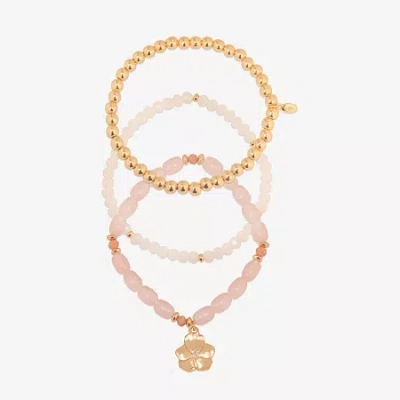 Bijoux Bar Delicates Womens 3-pc. Glass Bracelet Set In Multi