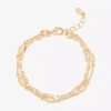 Bijoux Bar Delicates Womens 7.5 Inch Solid Link Chain Bracelet In Yellow