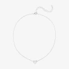 Bijoux Bar Delicates Womens Heart 16 Inch Pendant Necklace In Metallic