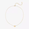 Bijoux Bar Delicates Womens Heart 16 Inch Pendant Necklace In Yellow