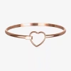 Bijoux Bar Delicates Womens Heart Bangle Bracelet In Gold