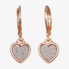 Bijoux Bar Delicates Womens Heart Drop Earrings In Gold