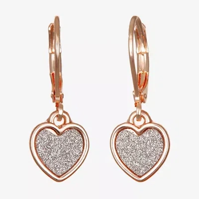 Bijoux Bar Delicates Womens Heart Drop Earrings In Silver