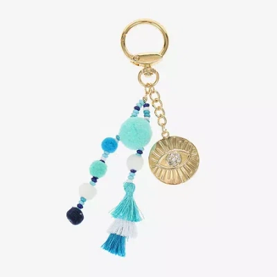 Bijoux Bar Evil Eye Bag Charm In Blue