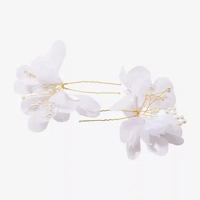 Bijoux Bar Flower 2-pc. White Bobby Pin