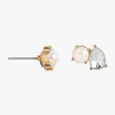 Bijoux Bar Glass 9.1mm Marquise Stud Earrings In Yellow