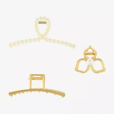 Bijoux Bar Gold Tone 3-pc. Hair Clip In Yellow