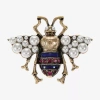 Bijoux Bar Gold Tone Bee Multi Color Glass Brooch In Gold
