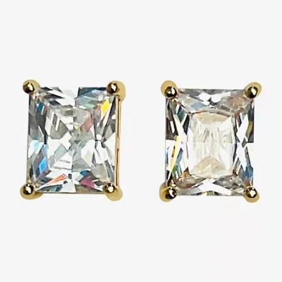 Bijoux Bar Gold Tone Cubic Zirconia 1/2 Inch Stud Earrings In Multi