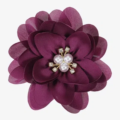 Bijoux Bar Gold Tone Glass Brooch In Purple