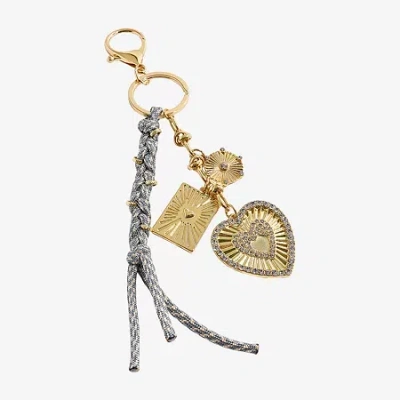 Bijoux Bar Gold Tone Heart Bag Charm In Gray