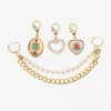 Bijoux Bar Gold Tone Heart Shoe Charm In Multi