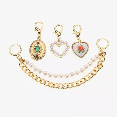 Bijoux Bar Gold Tone Heart Shoe Charm In Multi