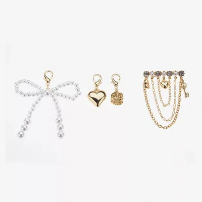 Bijoux Bar Gold Tone Heart Shoe Charm In Yellow