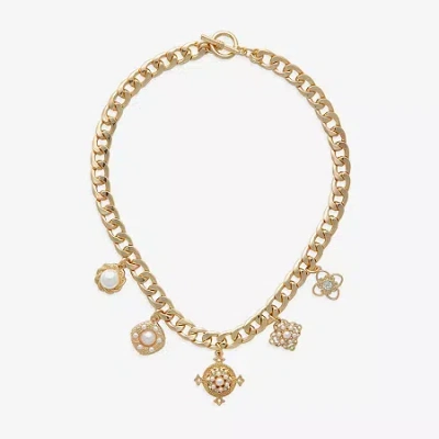 Bijoux Bar Gold Tone Womens 17 Inch Collar Necklace In Yellow