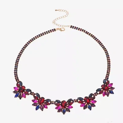 Bijoux Bar Gold Tone Womens 18 Inch Collar Necklace In Multi