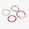 Bijoux Bar Gold Tone Womens 4-pc. Bracelet Set In Pink