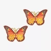 Bijoux Bar Gold Tone Womens Butterfly Drop Earrings In Multi