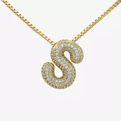 Bijoux Bar Gold Tone Womens Cubic Zirconia Pendant Necklaces In Yellow