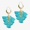 Bijoux Bar Gold Tone Womens Drop Earrings In Blue