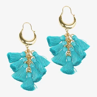 Bijoux Bar Gold Tone Womens Drop Earrings In Blue