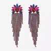 Bijoux Bar Gold Tone Womens Drop Earrings In Multi