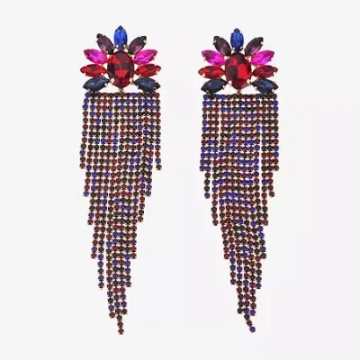 Bijoux Bar Gold Tone Womens Drop Earrings In Multi