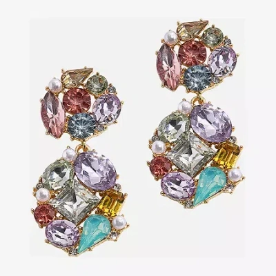 Bijoux Bar Gold Tone Womens Drop Earrings In Multi